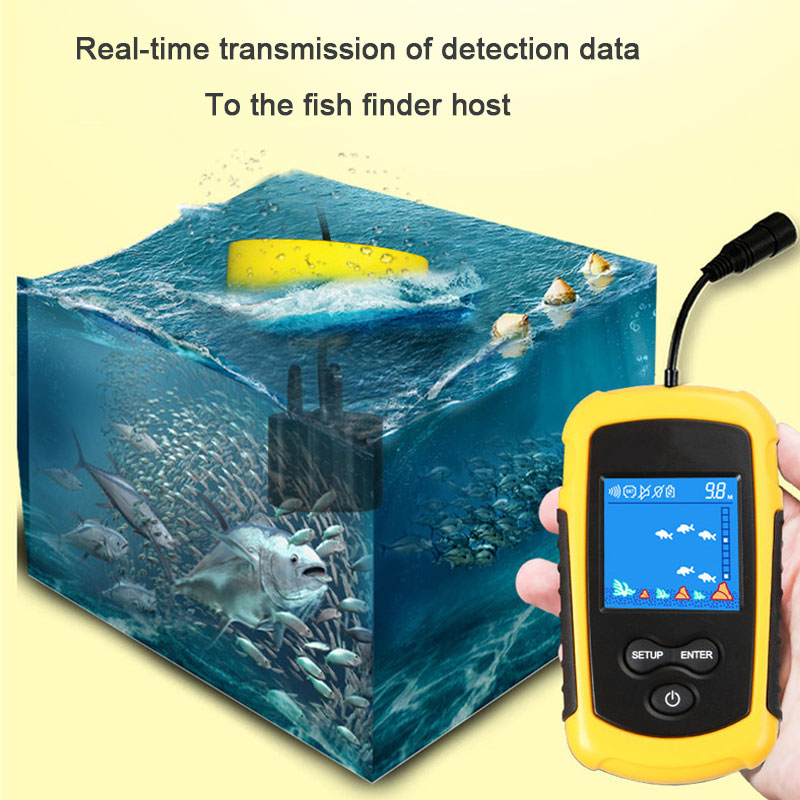 100M หน้าจอสีแบบมีสายแบบพกพา S - Fish Finder Cable บทวิจารณ์และราคา