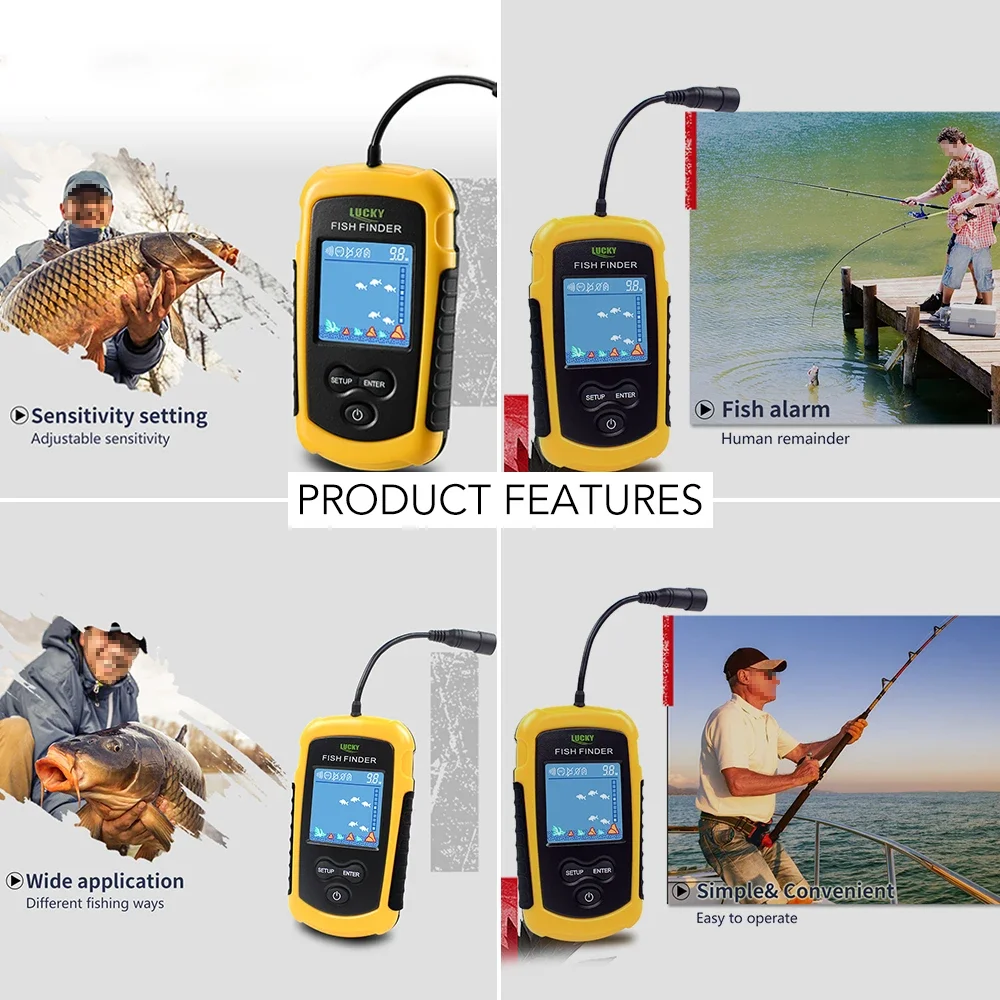 Lucky หน้าจอสี LCD แบบพกพา Fis - Fish Finder Gps บทวิจารณ์และราคา