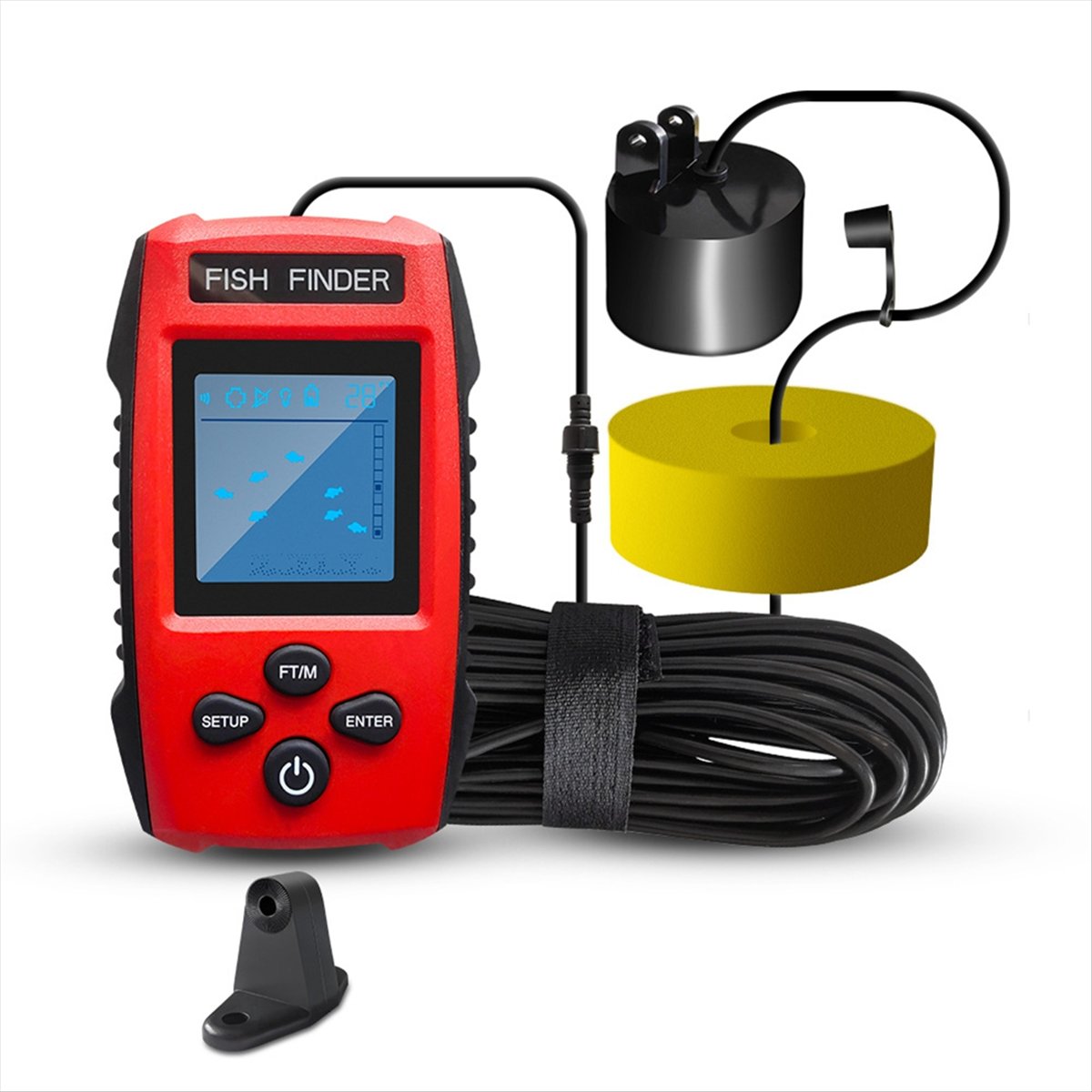 เครื่องหาปลาแบบมีจอ LCD สี พร้ - Fish Finder Transducer บทวิจารณ์และราคา