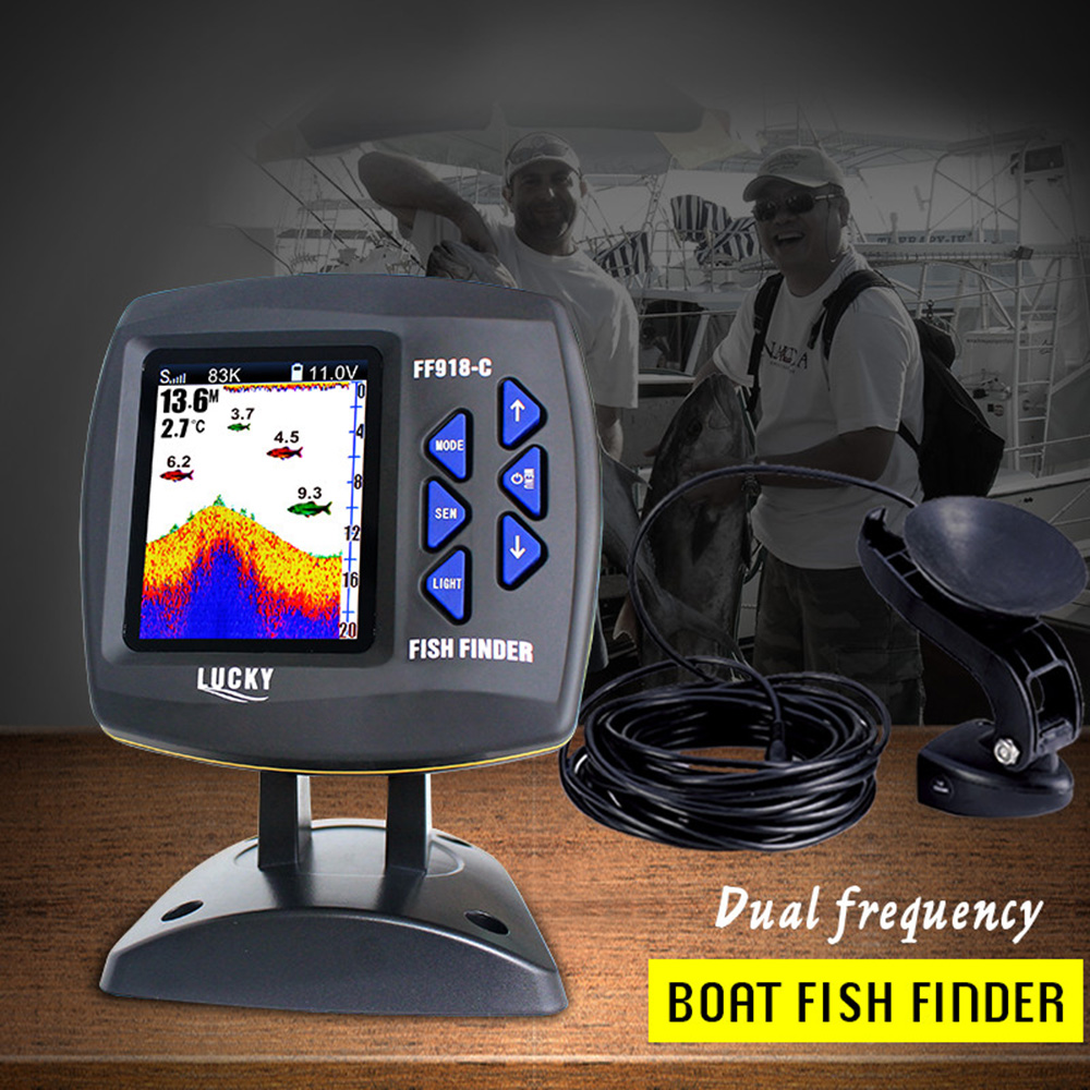 หน้าจอสี FF918-C100DS แบบมีสาย - Fish Finder Gps บทวิจารณ์และราคา