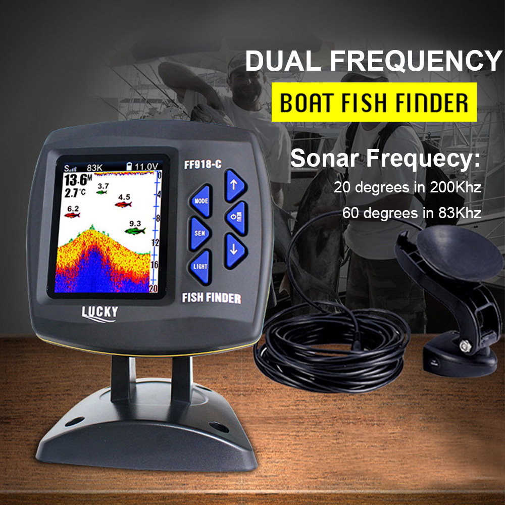 หน้าจอสี FF918-C100DS แบบมีสาย - Fish Finder Gps บทวิจารณ์และราคา